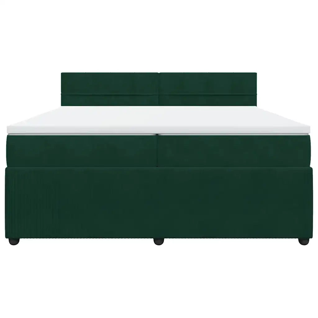 Giroletto a Molle con Materasso Verde Scuro 200x200 cm Velluto 3287833