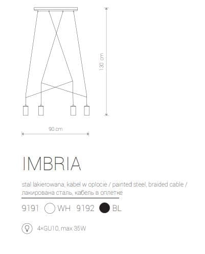 Lampadario sospeso Nowodvorski Imbria nero 4xGU10 metallo
