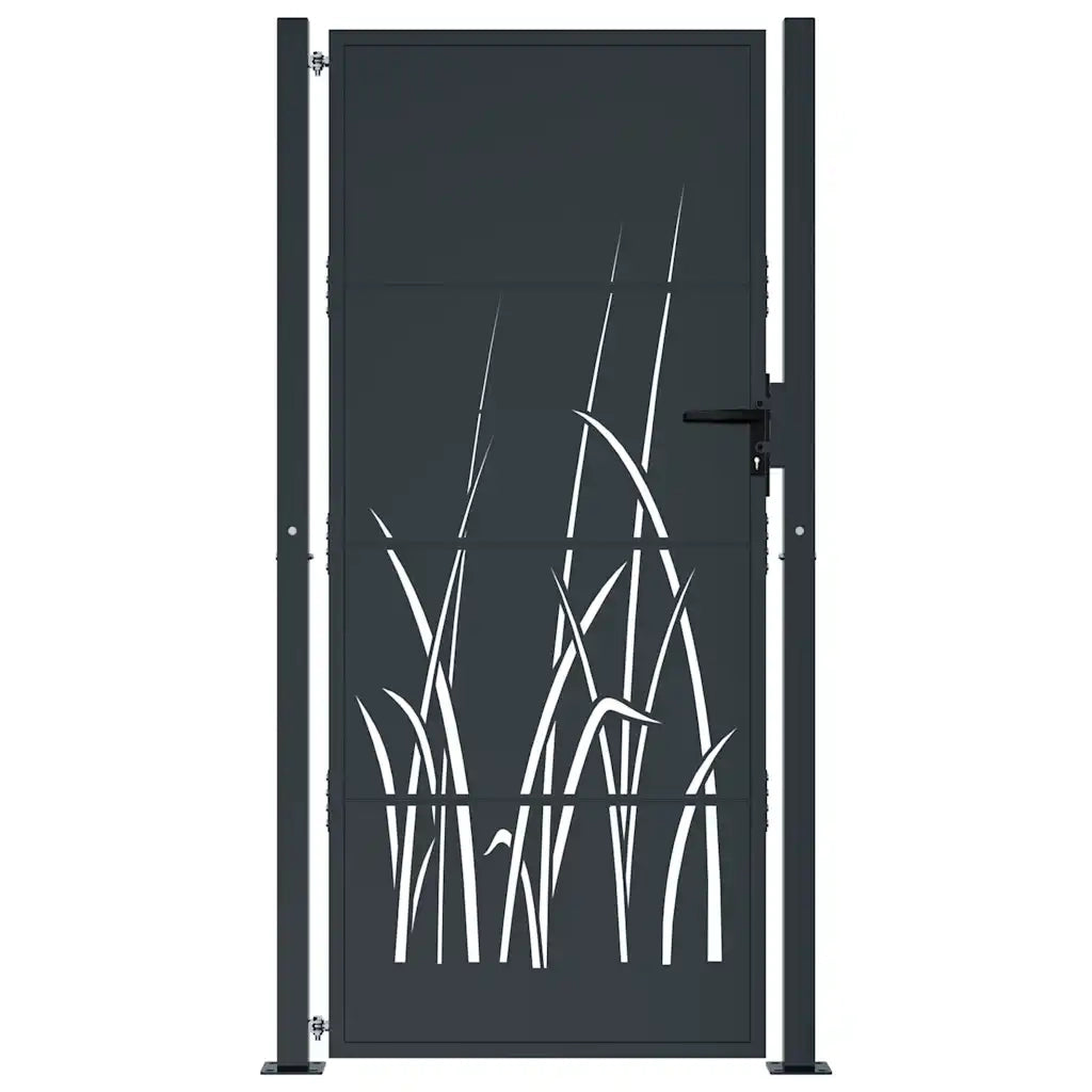 Cancello Giardino Antracite 105x180 cm in Acciaio Design Erba