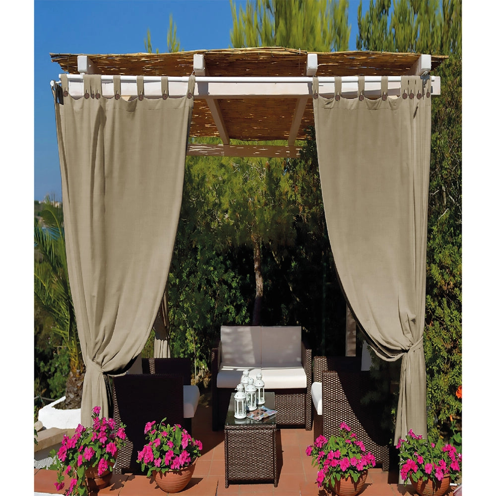 TENDA PER GAZEBO CON PASSANTI E BOTTONI TIPO 'LUX' cm.140 x H.270 - panna  - MADE IN ITALY