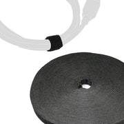 Cinturino a Rullo Doppio - Cinturino a Rullo per Gestione Perfetta dei Cavi - Qualità Vellutata - 25 m x 16 mm - Nero - PRO 1210