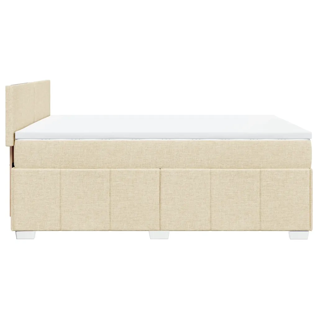 Giroletto a Molle con Materasso Crema 140x19 cm in Tessuto