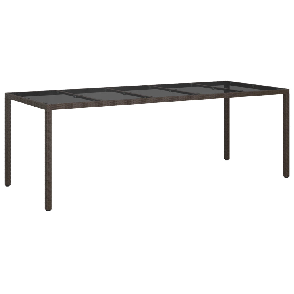 Tavolo da Giardino Marrone 250x100x75 cm Polyrattan