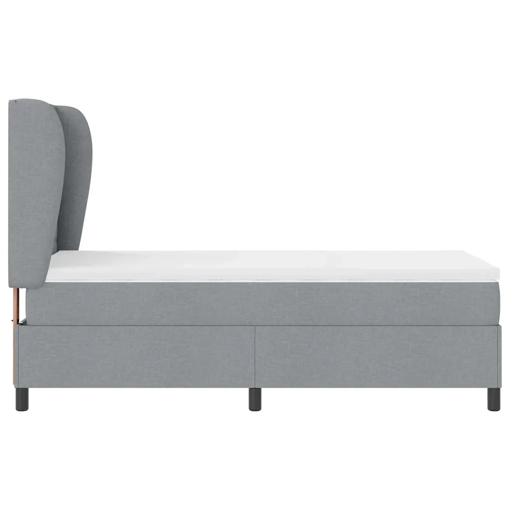 Letto a molle con materasso Grigio chiaro 90 x 190 cm Tessuto 3340473