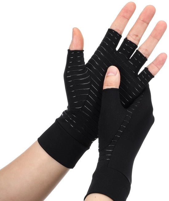 Manopole per Artrosi - Mani senza dita - Comode e confortanti - Nero - Allevia il dolore - Adatti per adulti