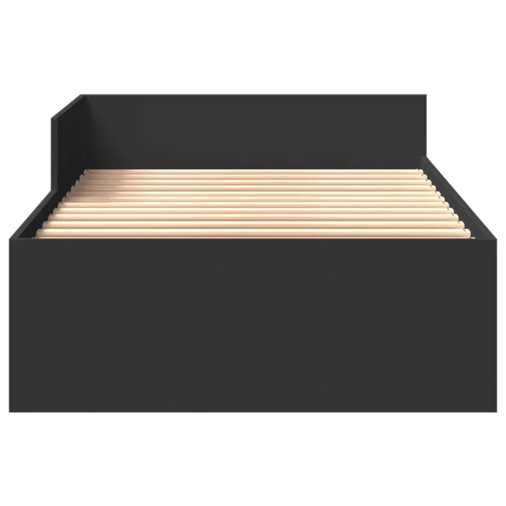 Giroletto-Struttura Letto Nero 75x190 cm in Legno Multistrato 823763