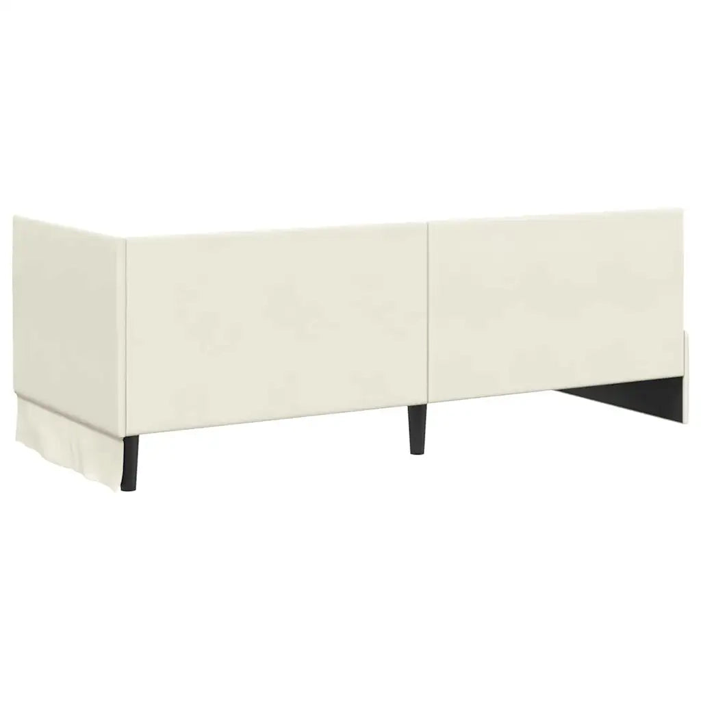 Struttura Letto Angolare con Materasso 2 pcs Crema Velluto 3393805