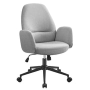 Sedia da ufficio ergonomica con braccioli altezza regolabile girevole stile moderno schienale alto seduta ampia e confortevole tessuto in cotone-lino grigio 12_0006052