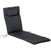 EasyComfort Cuscino per Sdraio Lettino Prendisole da Giardino Grigio 198x53x5cm