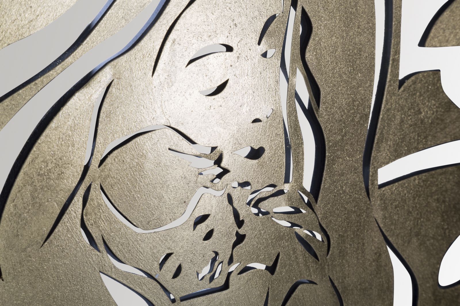 Pannello Maternity Oro 120x2x64 cm in Ferro MDF e Specchio Oro