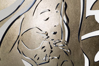 Pannello Maternity Oro 120x2x64 cm in Ferro MDF e Specchio Oro