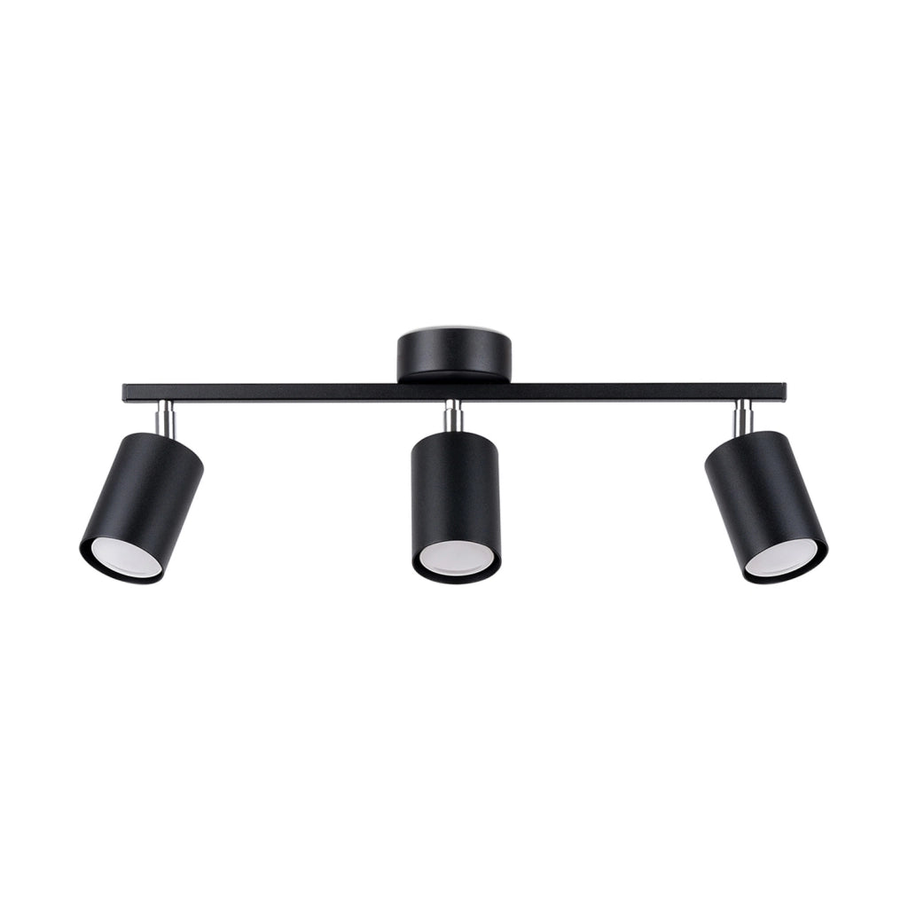 Plafoniera Pure Lume Fjello 3xGU10 orientabile nero/cromo