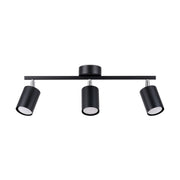 Plafoniera Pure Lume Fjello 3xGU10 orientabile nero/cromo