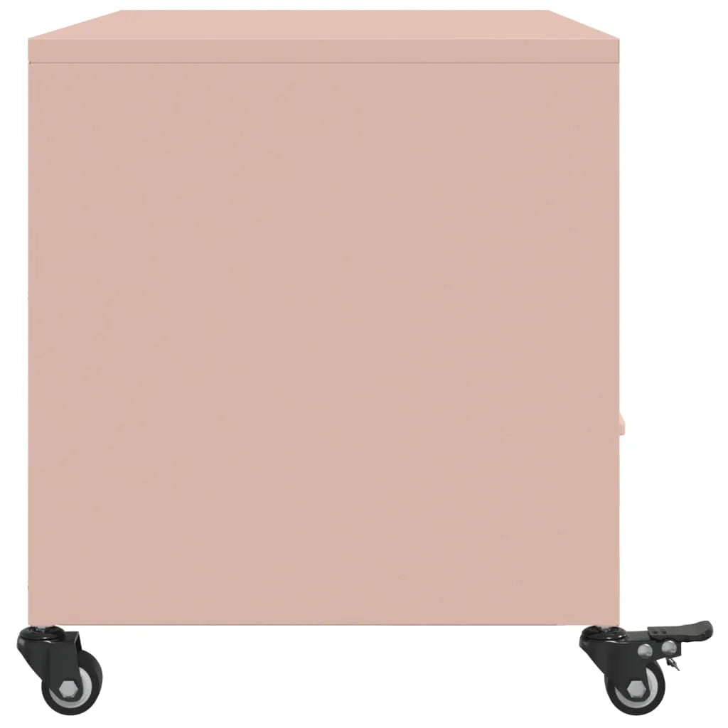 Mobile TV multimediale mensola TV credenza TV sala da pranzo soggiorno camera da letto rosa 68 x 39 x 43,5 cm acciaio rosa 02_0028294