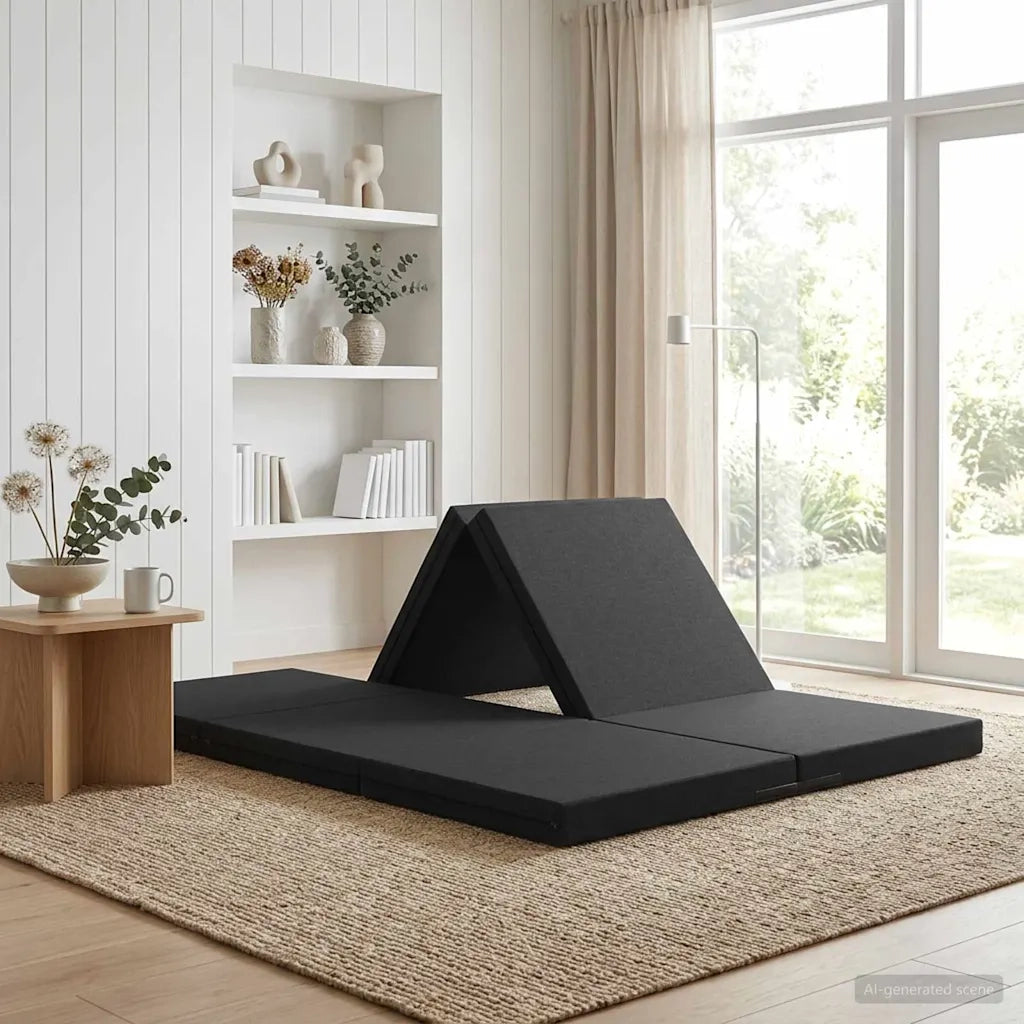 Divano Letto Pieghevole 140 x 67 x 45 cm Nero 900270