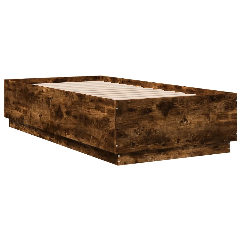 Giroletto Luci LED Rovere Fumo 90x190 cm in Legno Multistrato 3209664