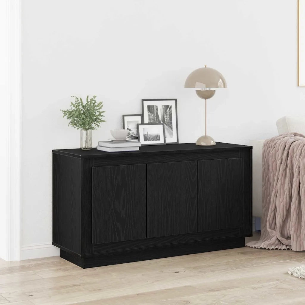 Credenza-Buffet-Armadio da cucina Rovere Nero 102 x 35 x 55 cm Legno multistrato