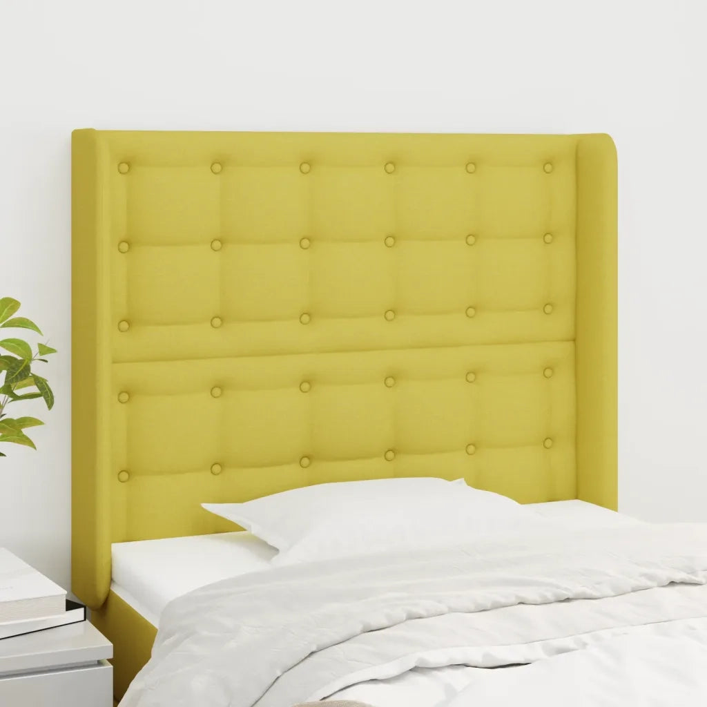 Testiera ad Orecchio Verde 103x16x118/128 cm in Tessuto