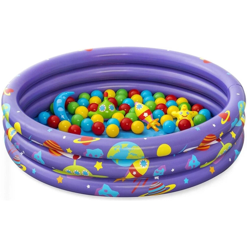 Trade Shop - Piscina Gonfiabile Giardino A 3 Anelli Gioco Per Bambini Con Palline ø 102 Cm 52466 -