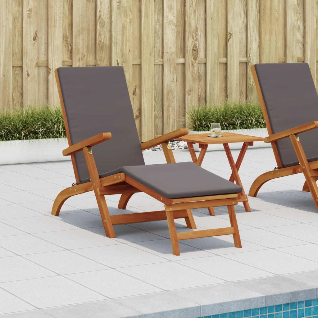 Lettino prendisole reclinabile e pieghevole 2 pcs Grigio Scuro