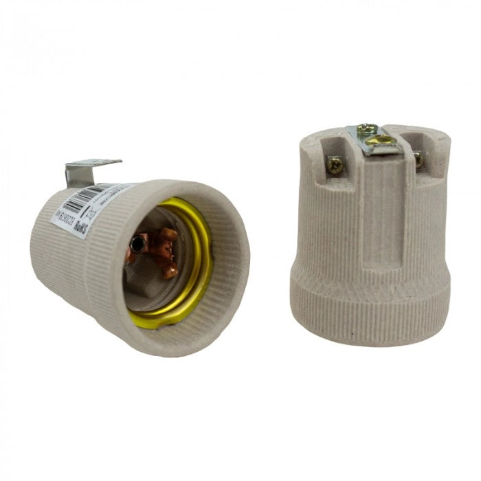 Portalampada ceramico E27 con staffa Ecolight