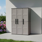 Mobile da Giardino Amordel, Armadio da Esterno 3 Ripiani Made in Italy, 37x102x163h cm Grigio