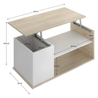 Fargo, Tavolino da Salotto Cassetti, 50x100x42h cm Bianco