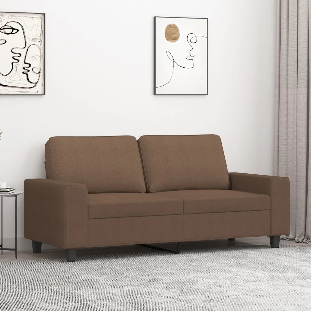 Divano | Divano da soggiorno | Sofa a 2 Posti Marrone 140 cm in Tessuto