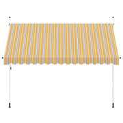 Tenda da Sole Retrattile Manuale 350 cm a Strisce Blu e Gialle 43229
