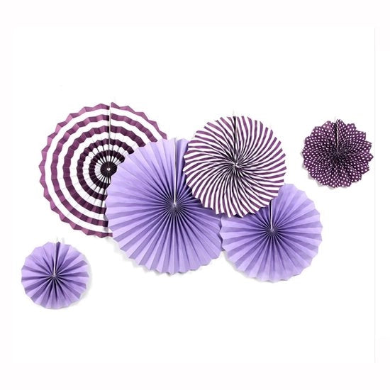 Set di 12 ventilatori in carta - Decorazione per feste - Blu - Decorazione per compleanni e matrimoni - Slinghi in carta per eventi