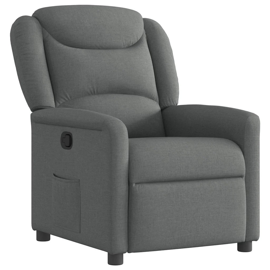 Divano Sedia-Poltrona Reclinabile in Tessuto Grigio Scuro 860174