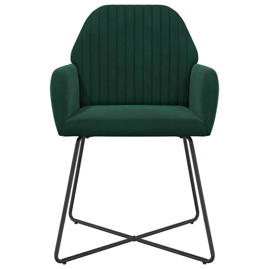 Sedie da pranzo 4 pz Velluto Verde Scuro 55 x 50 x 84 cm 3428375