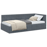 vidaXL Cornice del letto ad angolo Grigio scuro 90 x 190 cm Velluto