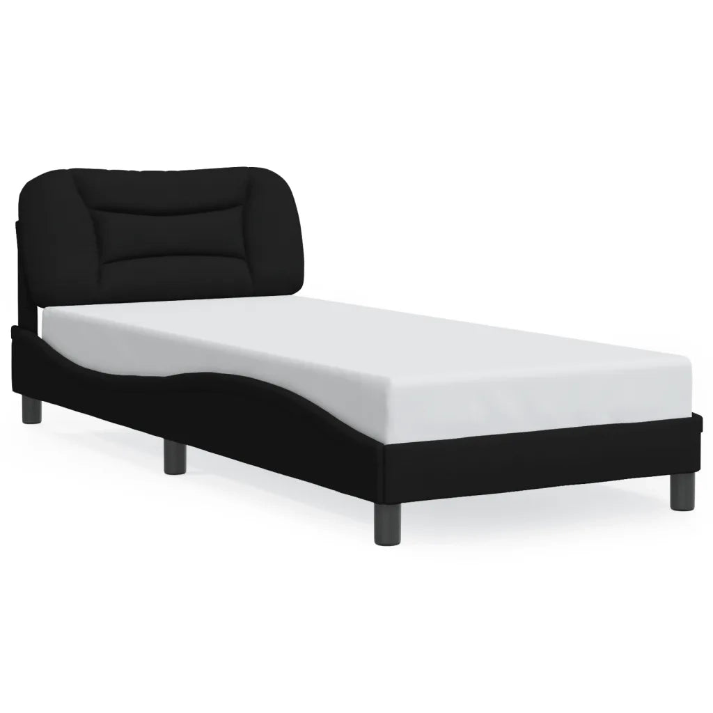 Giroletto con LED senza Materasso Hvar Nero 80x200 cm Tessuto