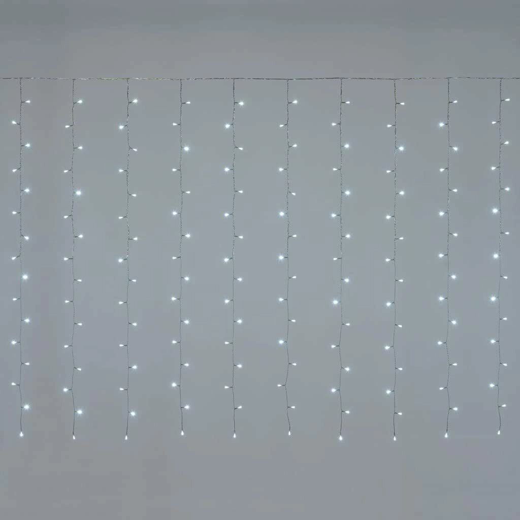 Luci di Natale tenda luminosa natalizia esterno 480 led luce bianca 6x1.2 Metri