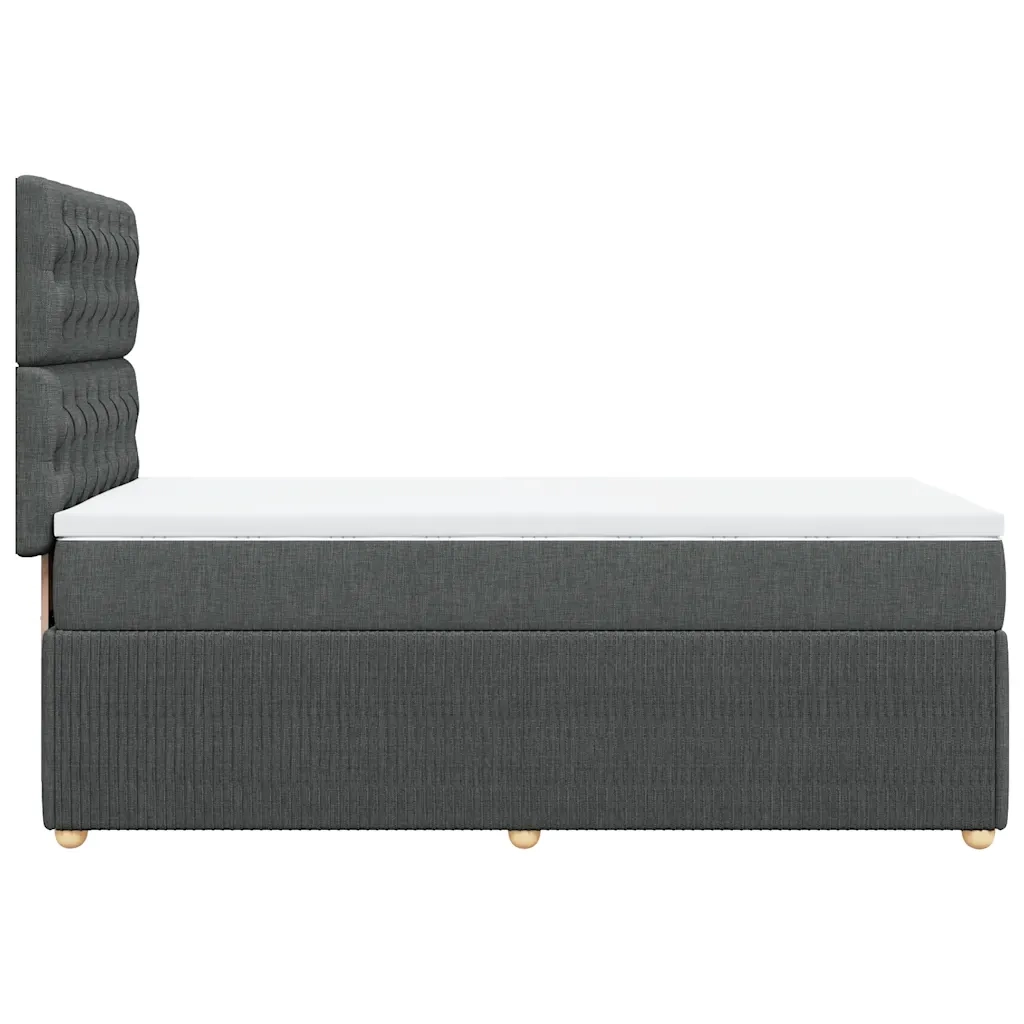 Giroletto a Molle con Materasso Grigio Scuro 90x190 cm Tessuto