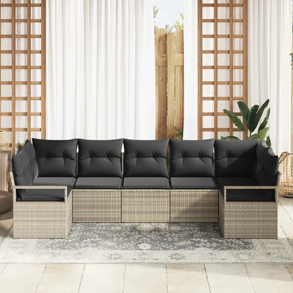 Set Divano da Giardino 7 pcs Grigio chiaro polyrattan 3355201