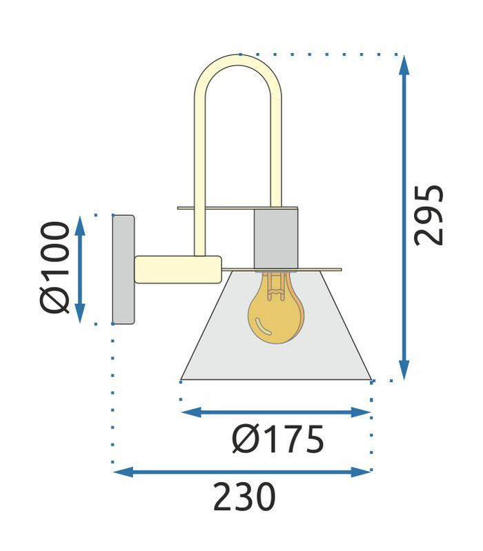 Lampada Da Parete APP1602-1W Black