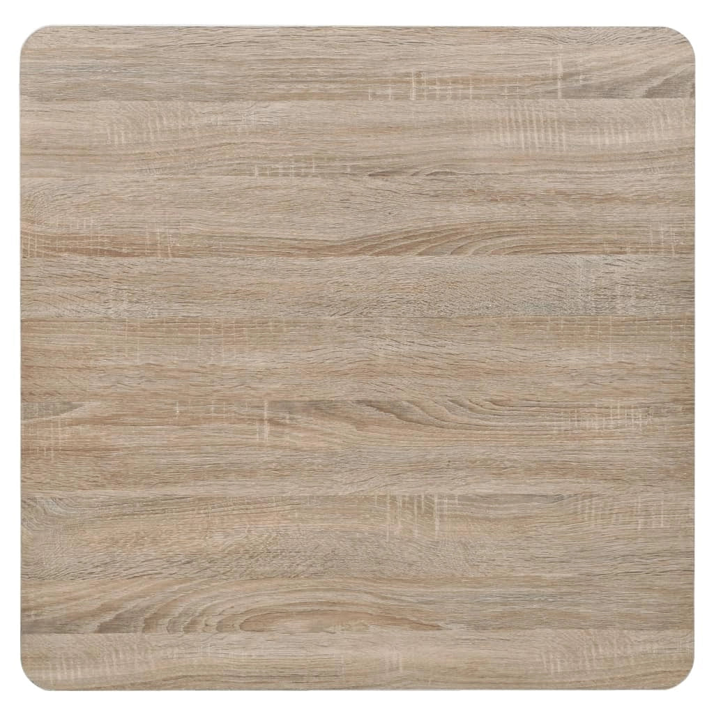 Tavolo alto stile bar/bistrot MDF e acciaio quadrato 80 x 80 cm rovere beige 0902108