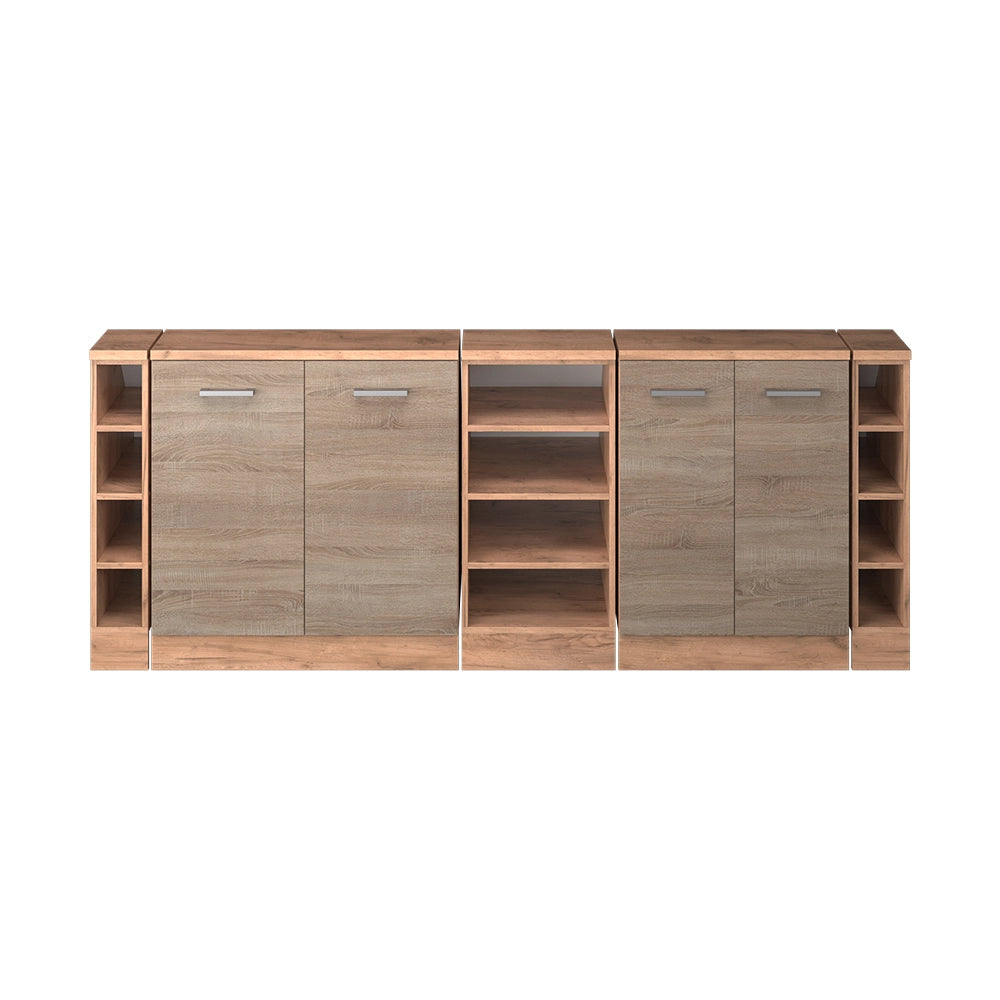 Mobile cucina sottotetto R-Line Sonoma/Rovere dorato 210 cm Set di 5 carcasse armadio profondità 60 cm Vicco