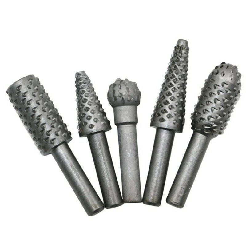 Set 5 punte per mini trapano raspa levigatura modellismo intaglio legno - 6MM