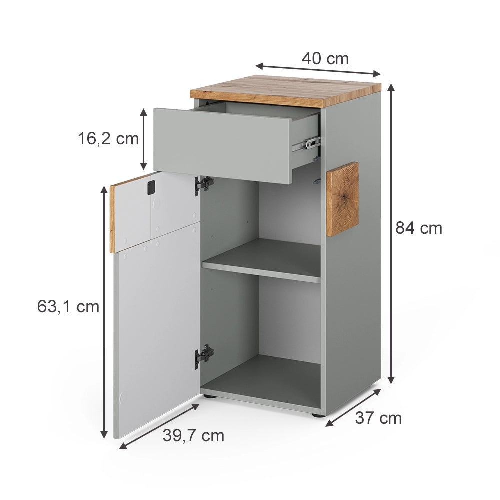 Vicco mobiletto bagno Grigio/Artisan 40 x 84 cm