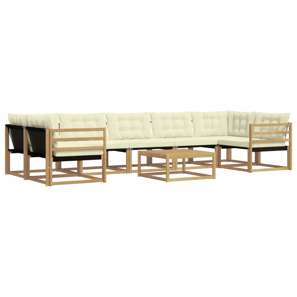 Set di divani da esterno 8 pcs Bianco e Crema 79 x 79 x 37 cm