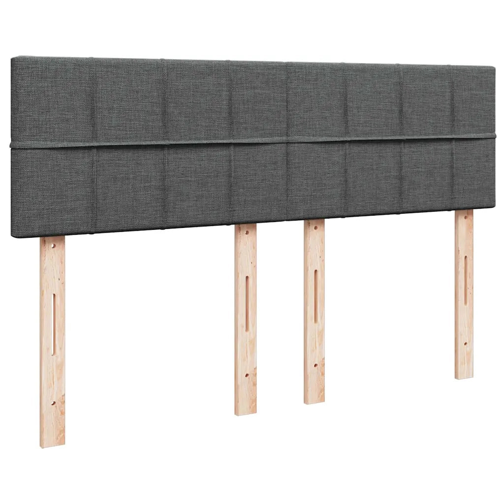 Giroletto a Molle con Materasso Grigio Scuro 160x200 cm Tessuto