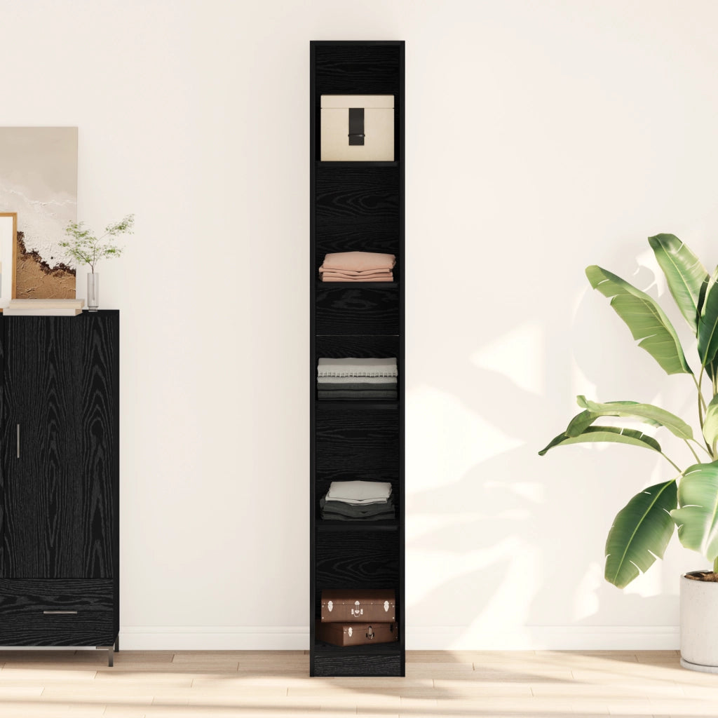Armadio rovere nero - 30x50x200 cm, Realizzato in legno ingegnerizzato