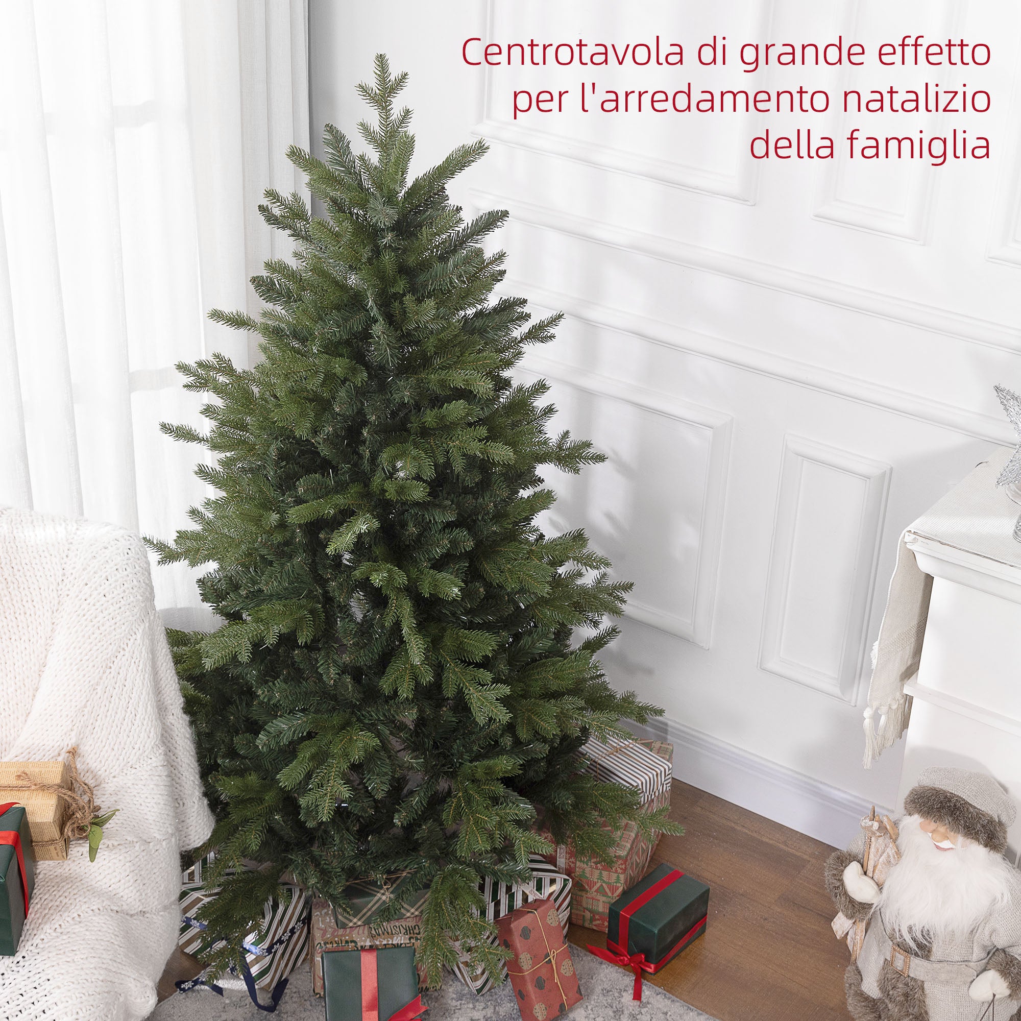 Albero di Natale 150 cm 1309 Ramia Caduta in Plastica Verde