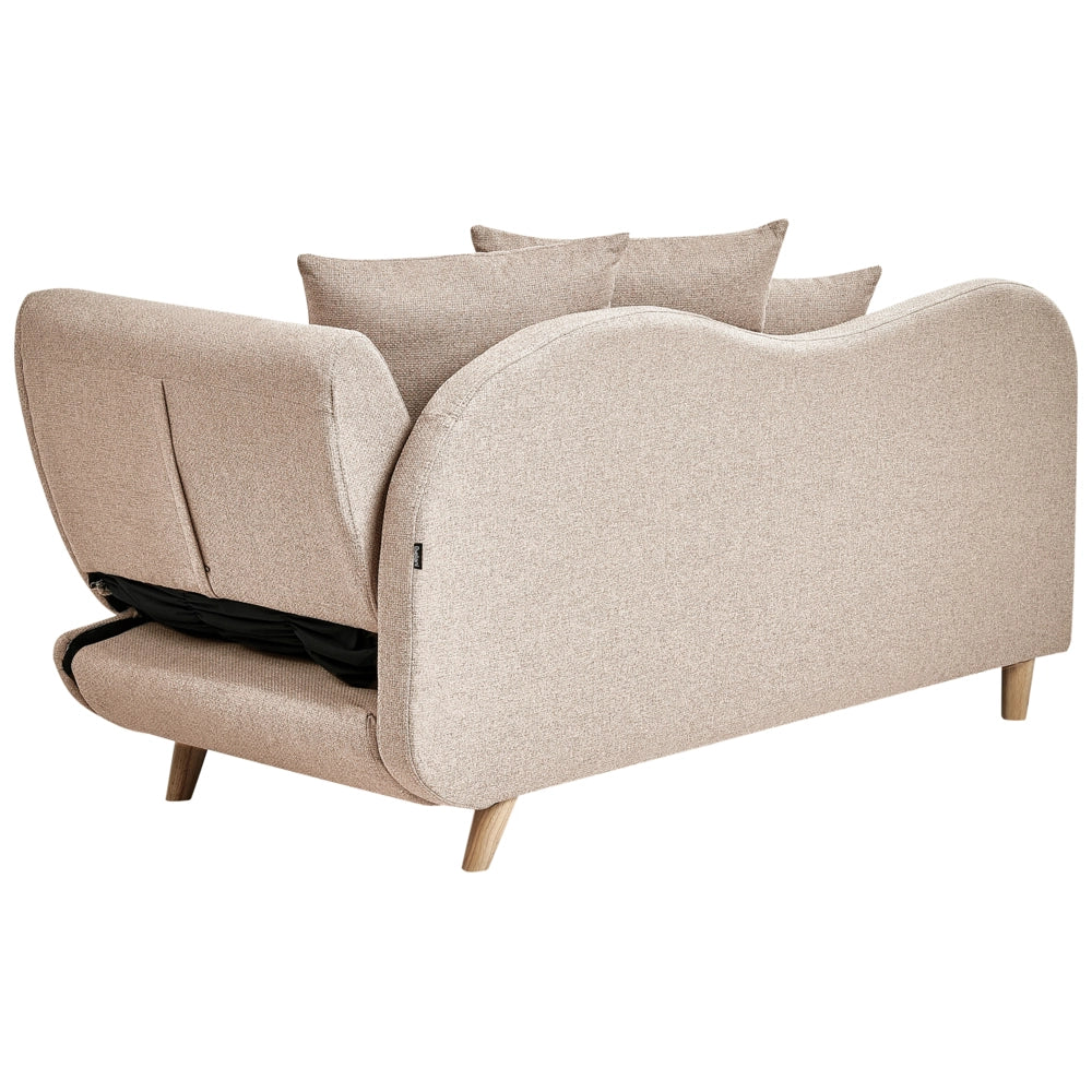 Chaise longue a destra in tessuto marrone chiaro con contenitore per il soggiorno moderno