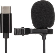 Microfono Lavalier Professionale a Cavo Type C - Lavalier Clip Reversibile su Microfono Lavalier Omnidirezionale Intelligente con Ruisonderdrukking per Video di Intervista su YouTube.