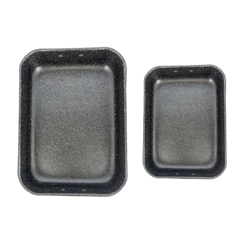 SET 2 ROSTIERE STRIKE RIVESTIMENTO ANTIADERENTE ANTIGRAFFIO IN ALLUMINIO CON MANICI  COLORE ROSSO 25/30 CM OKX
