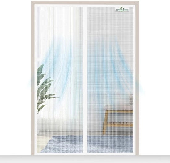 Tessuto per finestra di balcone - Protezione insetti - 95 x 200 cm - Bianco